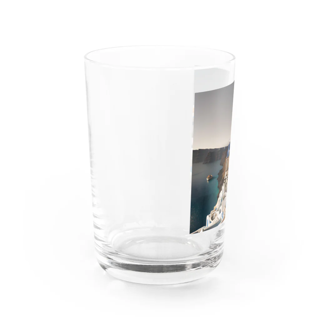 manopinoのおしゃれな街！サントリーニ島 Water Glass :left