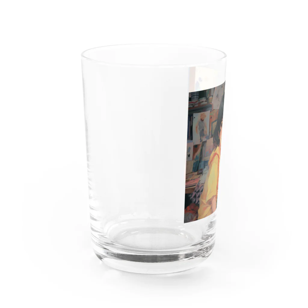 ソヒのショップの絵を描くのが好きな女の子 Water Glass :left