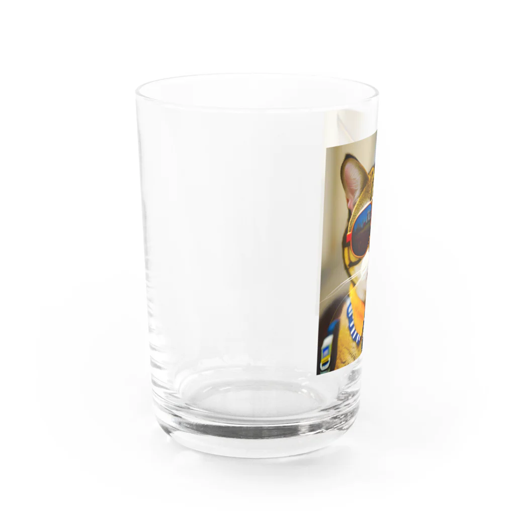 幻想的で創造的の猫にサングラス Water Glass :left