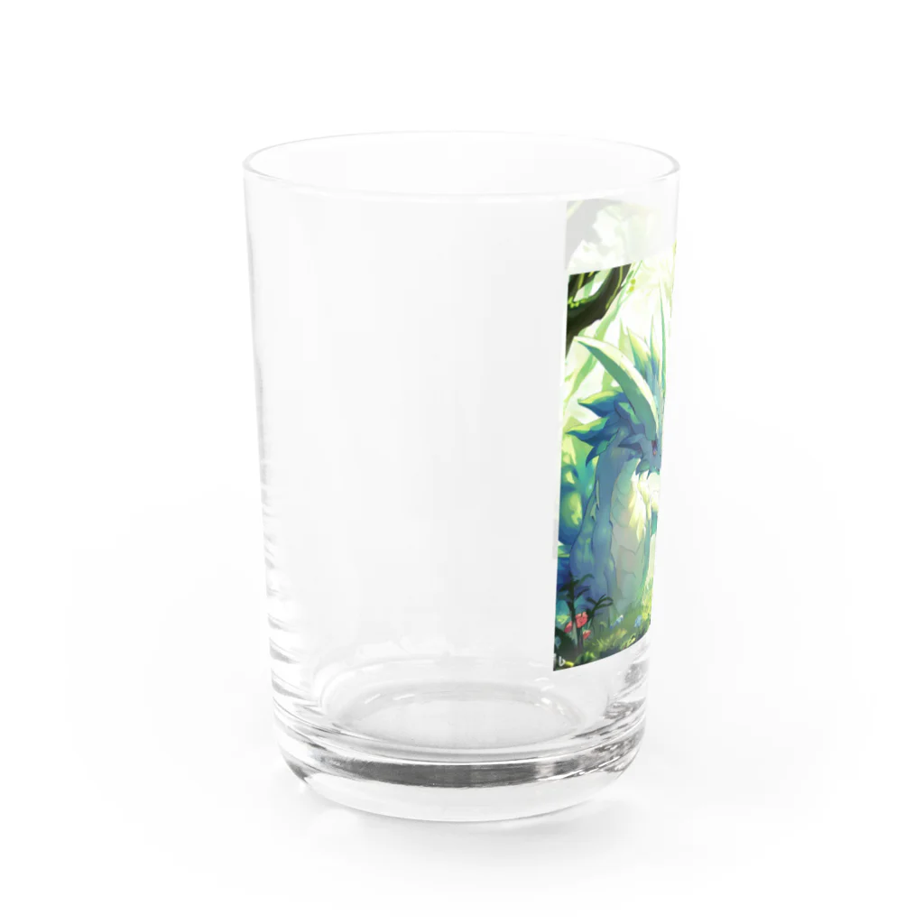 Wakuryuの八恩森の神龍と少女 Water Glass :left