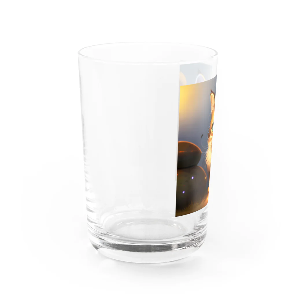 toshiオリジナルshopのフワフワにゃんこのイラストグッズ Water Glass :left