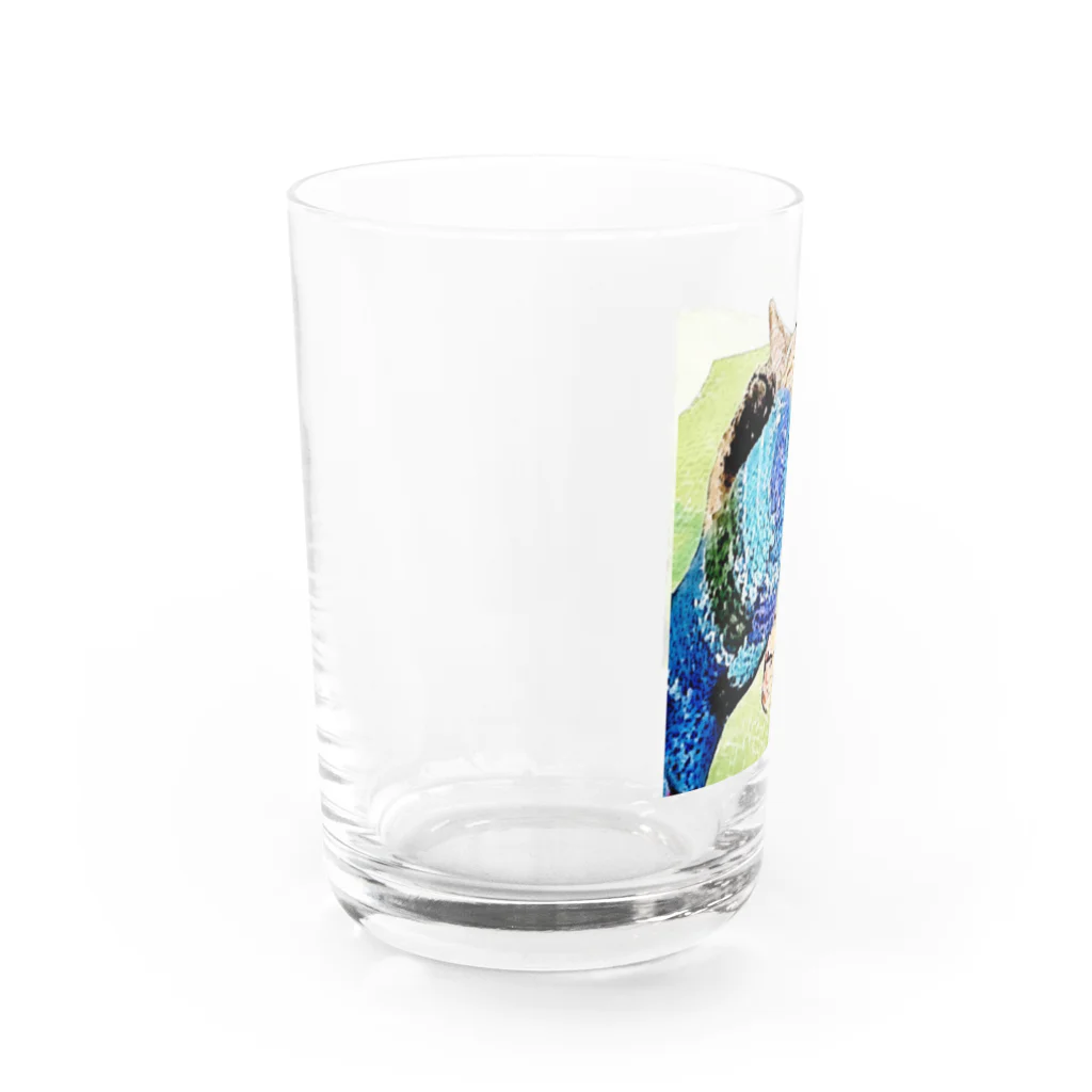 コハクの猫のコハクと編みぐるみ Water Glass :left