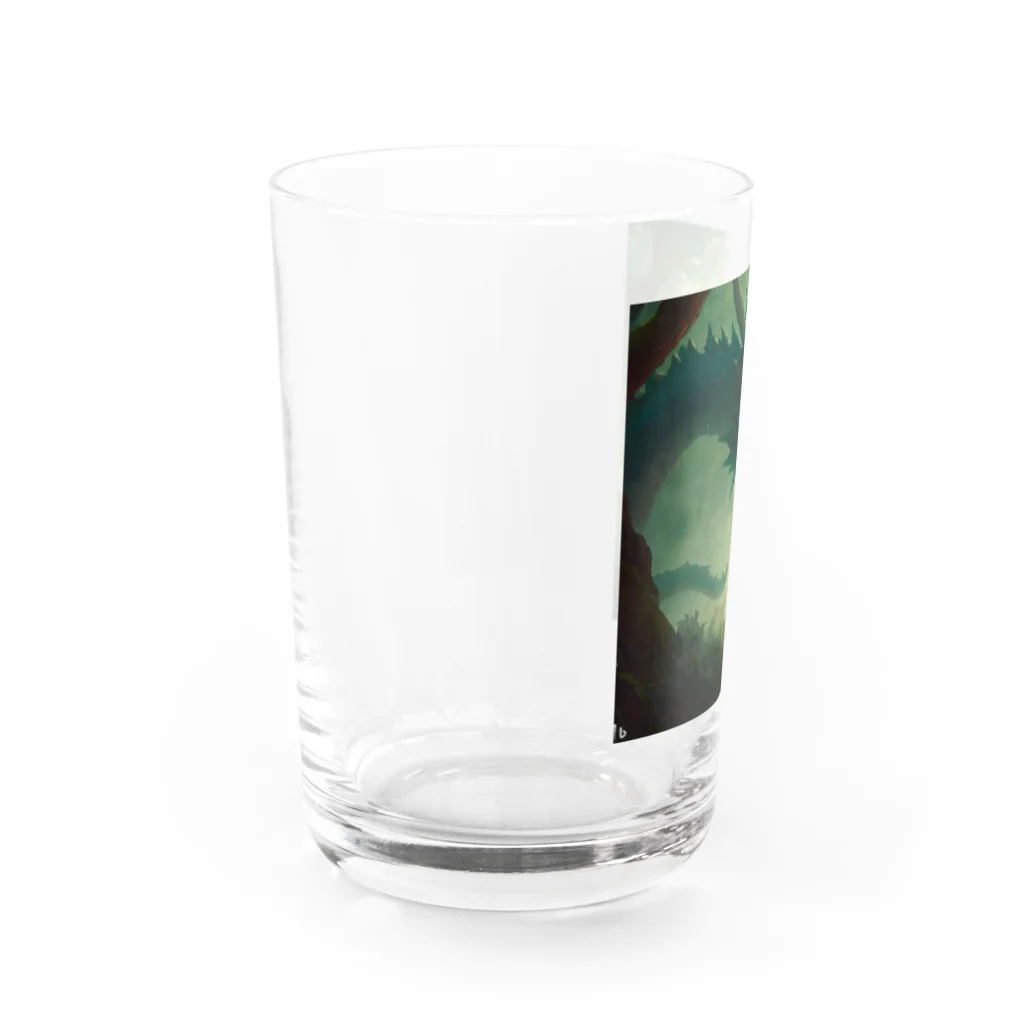 Wakuryuの八恩森の守り緑愛龍と少年 Water Glass :left