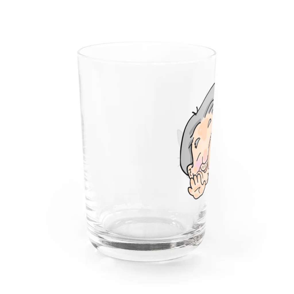 親父と猫のるるのガラス越しに Water Glass :left