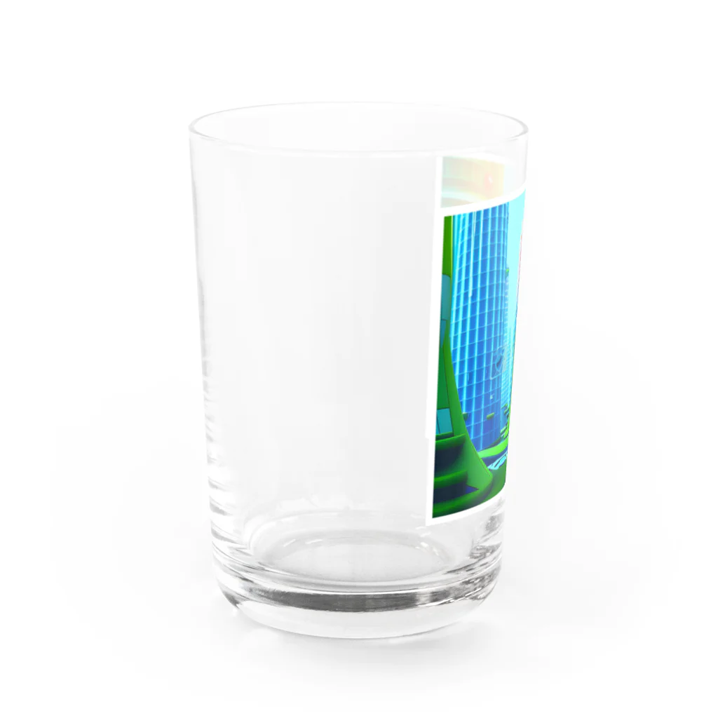 やさぐれメタルの未来都市TANTAN Water Glass :left