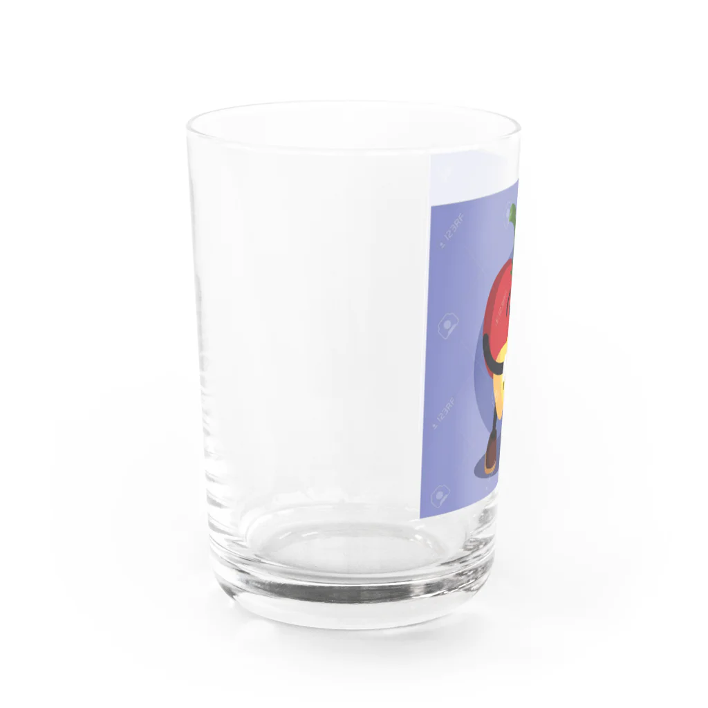 satomatoのイラストのギターを弾くトマトくん Water Glass :left