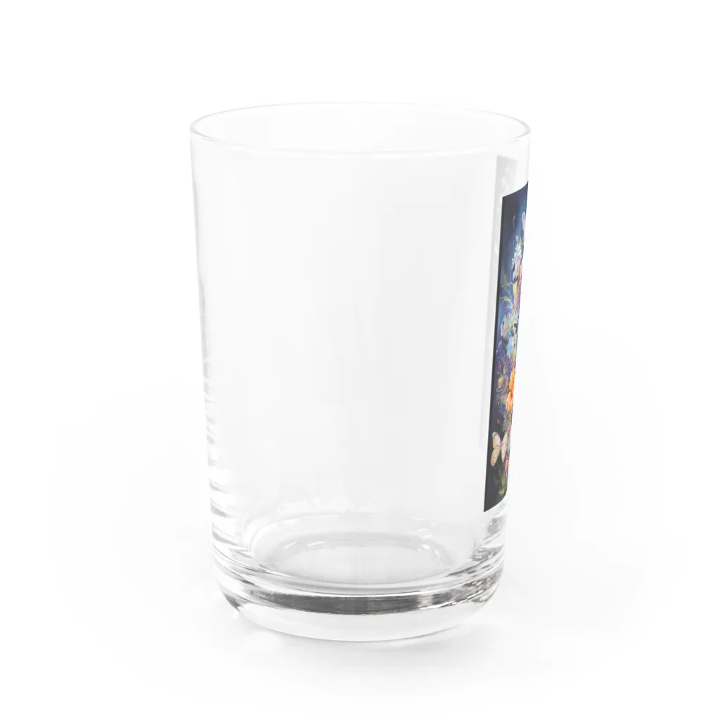 癒しのお部屋の花と蝶I Water Glass :left