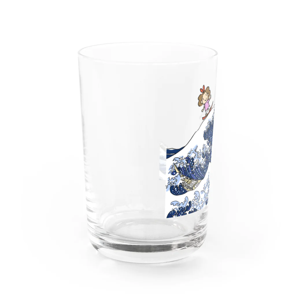 パー子/お絵描きやの波乗りパー子 Water Glass :left