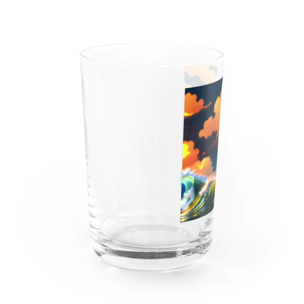 tetsuの海！朝日！ Water Glass :left