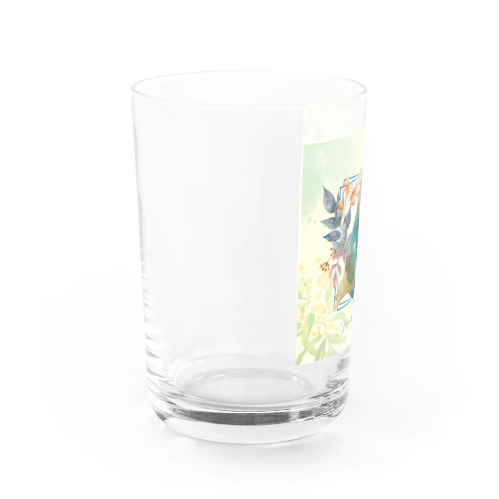 むーむー小屋のハレルヤおちび　グリーン Water Glass :left