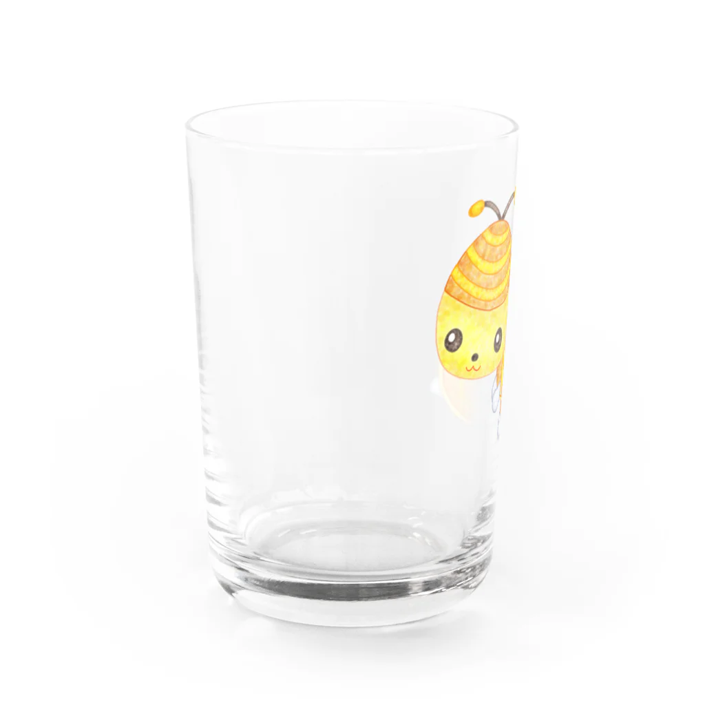 satoayaのアニマルカフェのフードアニマル　ホットケーキ蜂 Water Glass :left