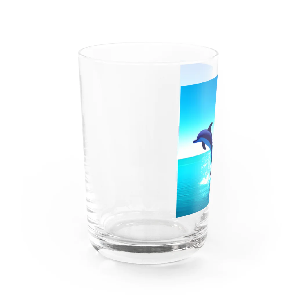 Warm houseの愉快なイルカたち Water Glass :left