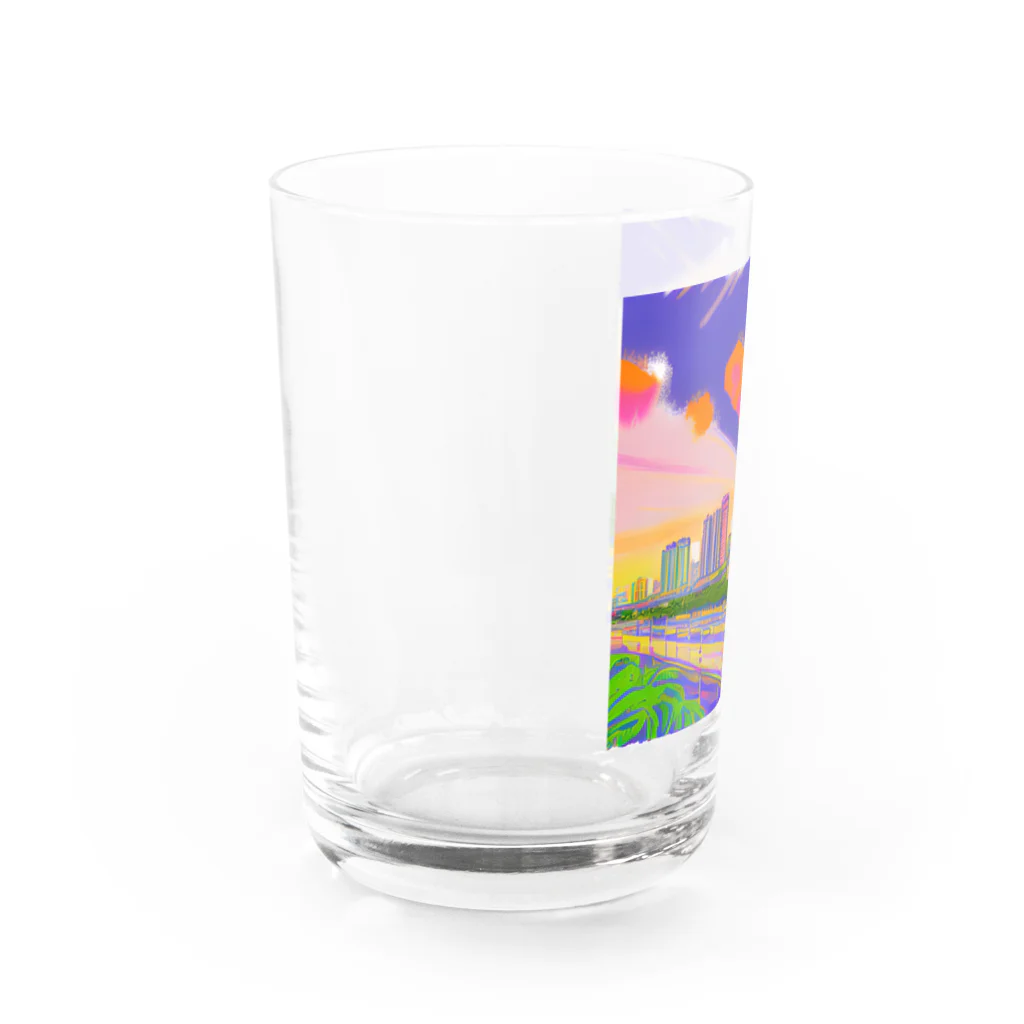 フィットネスパパの水彩のマニラグッズ Water Glass :left