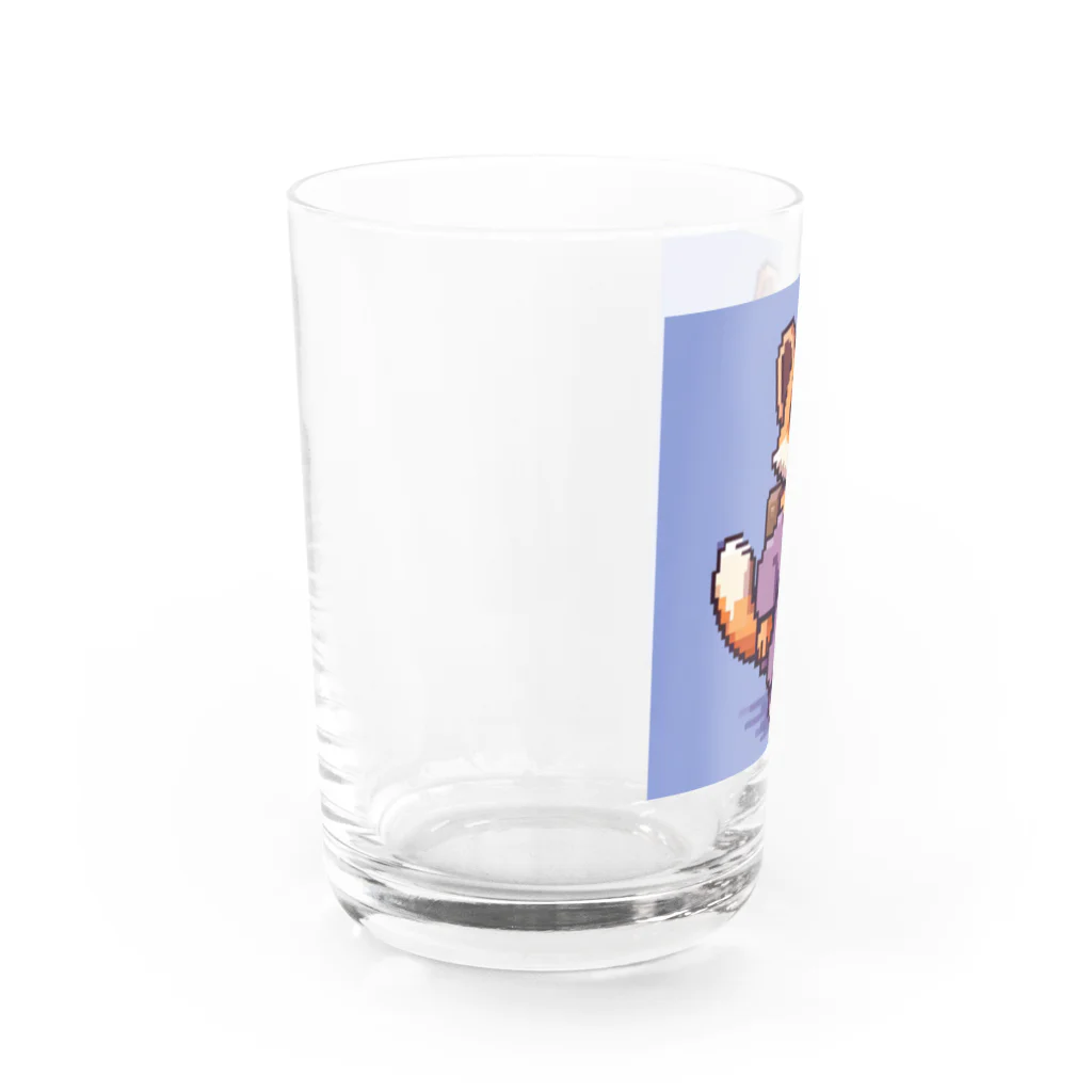 街の雑貨屋さんのかわいいたぬきのドット絵グッズ Water Glass :left