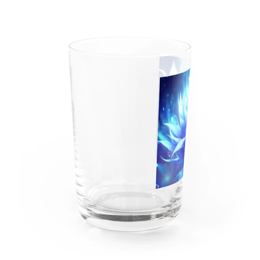 まよの幻想的なブルーフラワー Water Glass :left