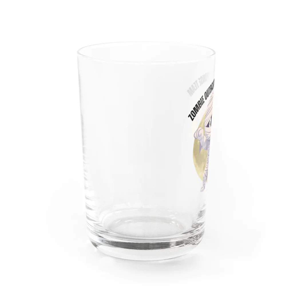 aidhiのハロウィン　かわいいミイラデザインス Water Glass :left