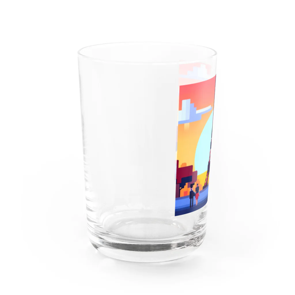 shibasannのフランスの風景のピクセルアート Water Glass :left