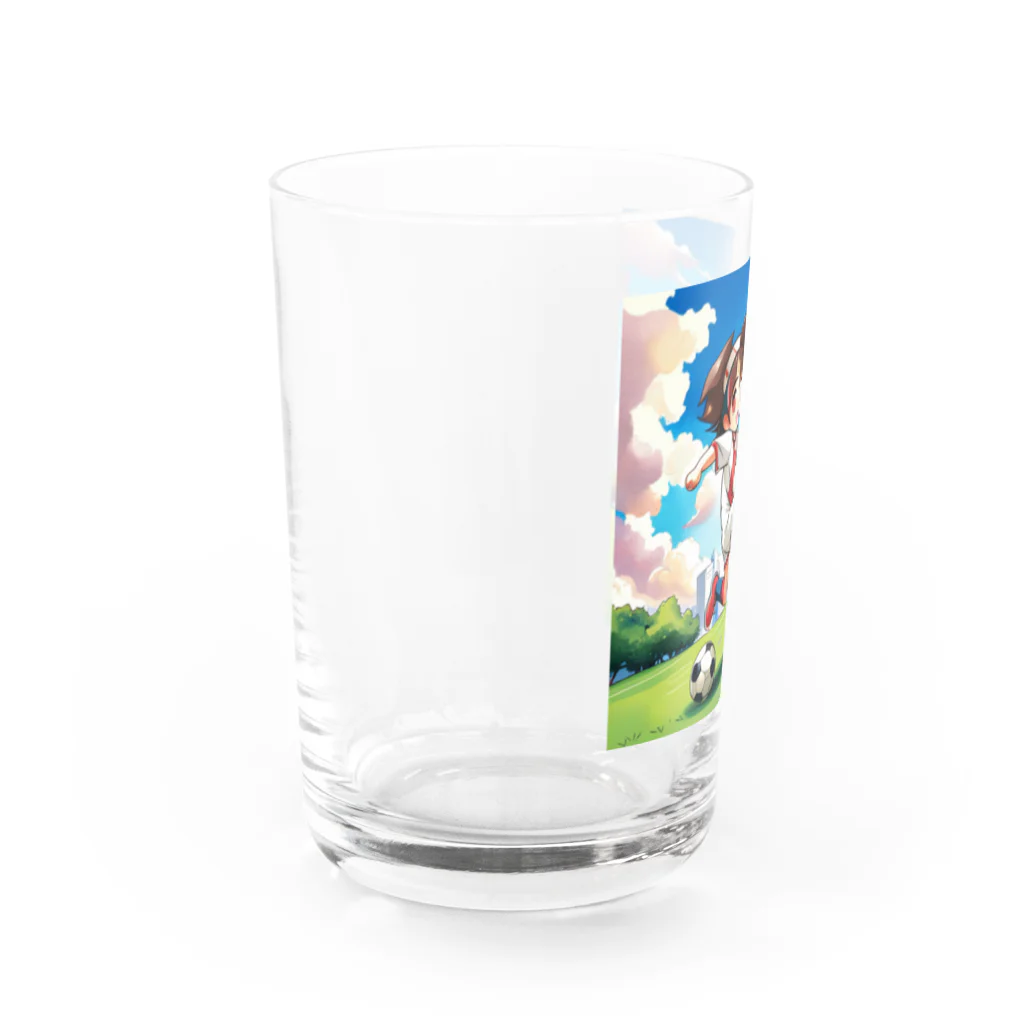 八雲のサッカーガール Water Glass :left