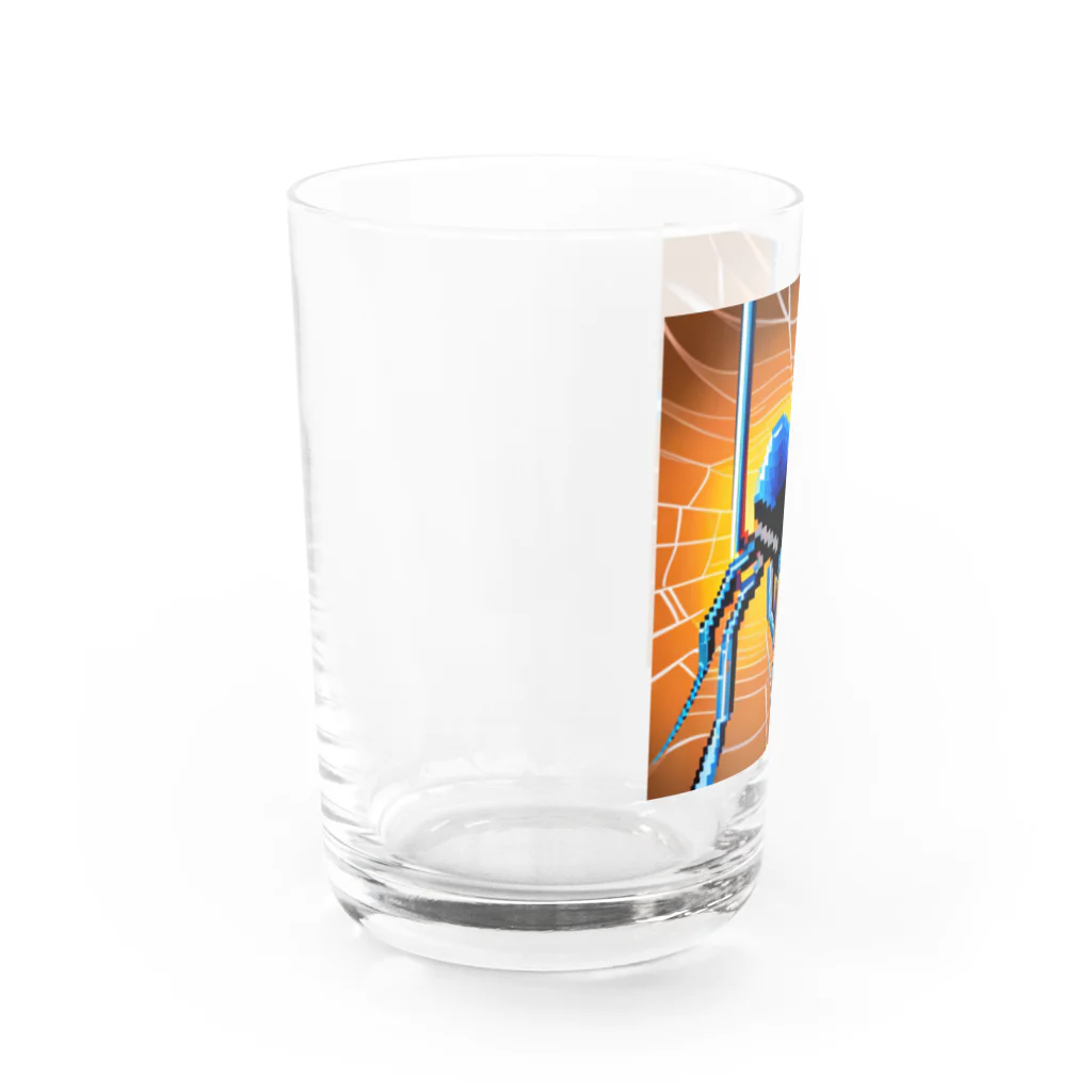 yorozuya4628のドット絵　クモ　スパイダー　ピクセル画像 Water Glass :left