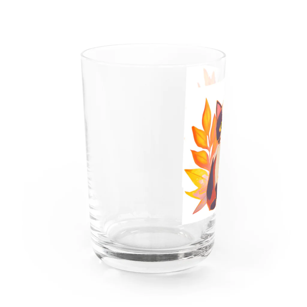 MYST_RIVENの紅葉と三毛猫 Water Glass :left