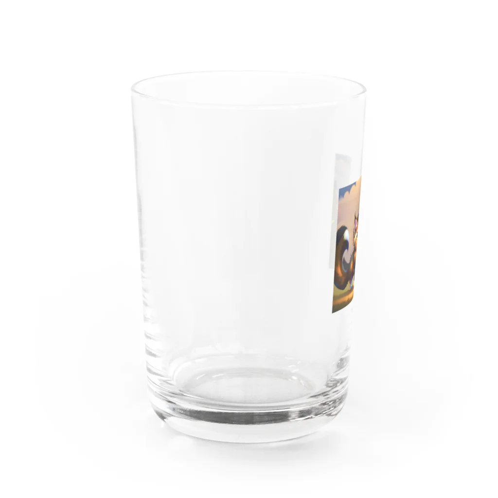 隣の越後屋の威嚇したのに可愛い子猫 Water Glass :left