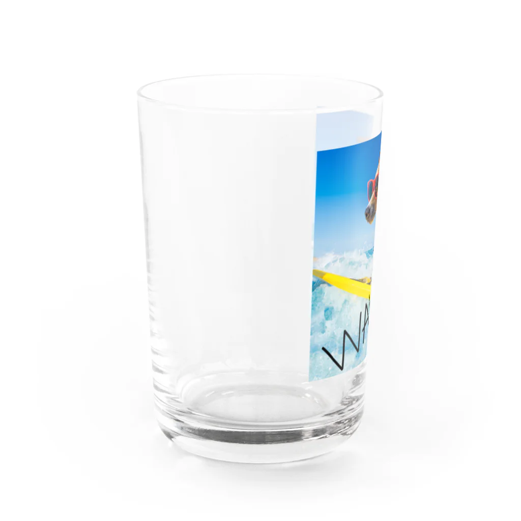 HANIの犬 サーフィンデザイン Water Glass :left