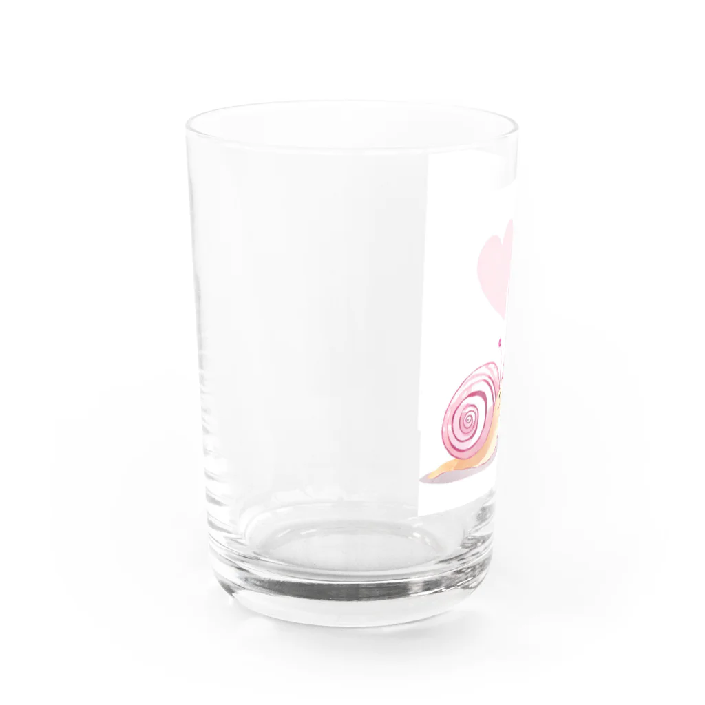 カタツムリに癒しを求めて❗の幸せなカタツムリ Water Glass :left