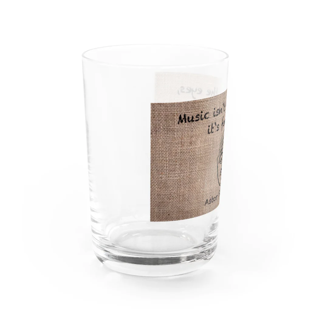 KuMu-music Shopのひとふでピアソラ氏 Water Glass :left
