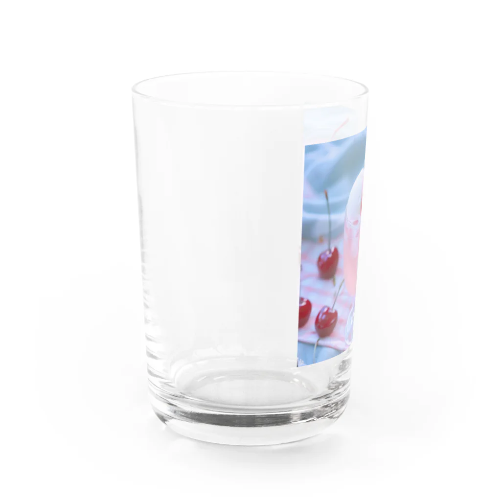 脳パンのAIが描く私の心  ピンクソーダ1 Water Glass :left