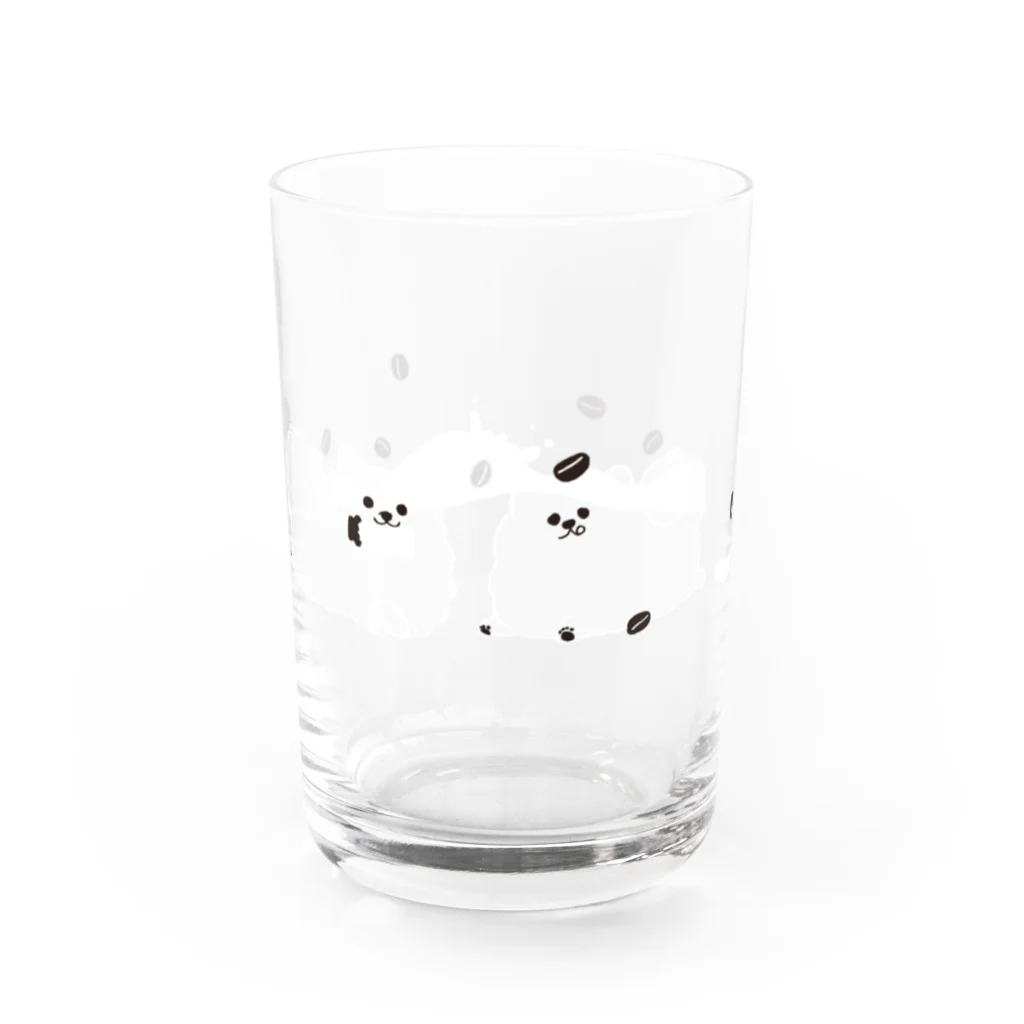 ポメラニアン 🐾 ポメポメしゅーくりむのコーヒー牛乳ぽめ(白) Water Glass :left