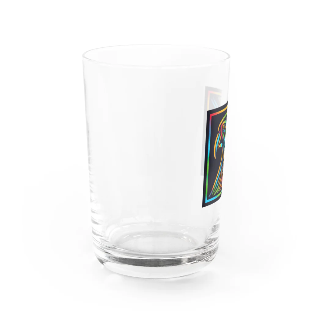 ikubohのナスカの地上絵「オウム」インスパイア08 Water Glass :left