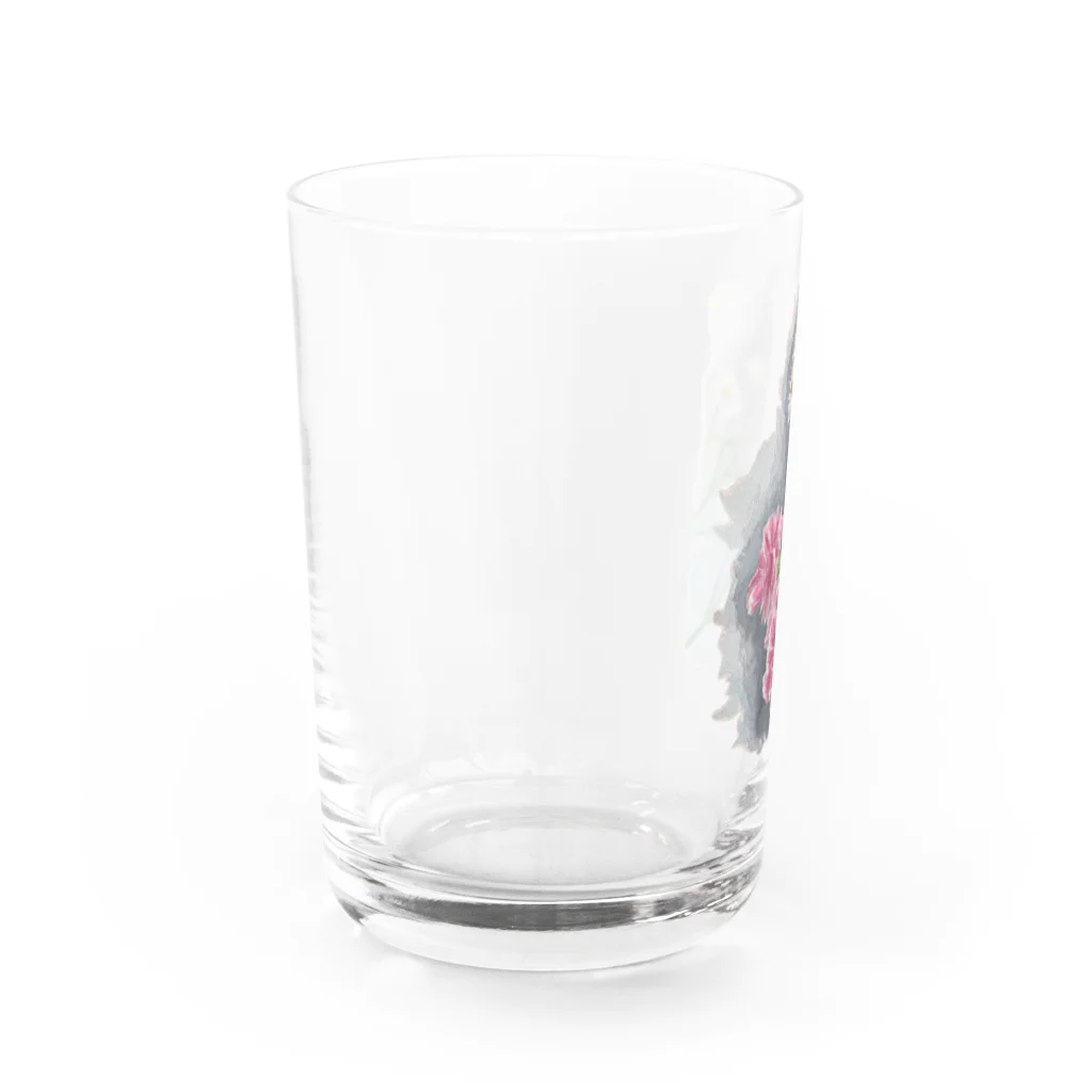 おやぽんのカーネーションと孔雀草ダイカット Water Glass :left