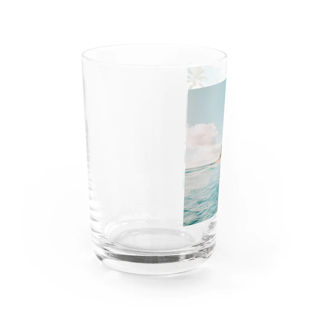 Makky_0401の南国の海イラストグッズ Water Glass :left