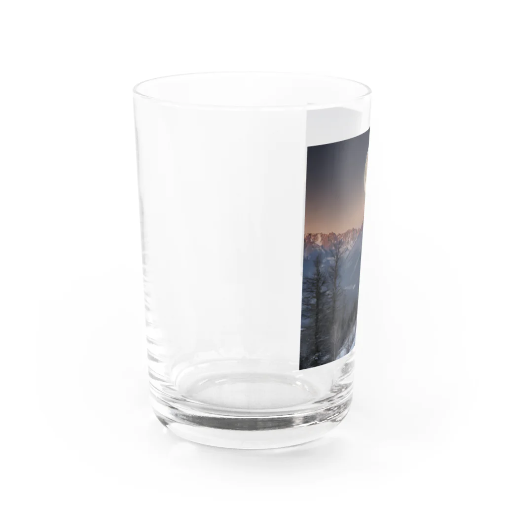 やすてぃの山から昇る月 Water Glass :left