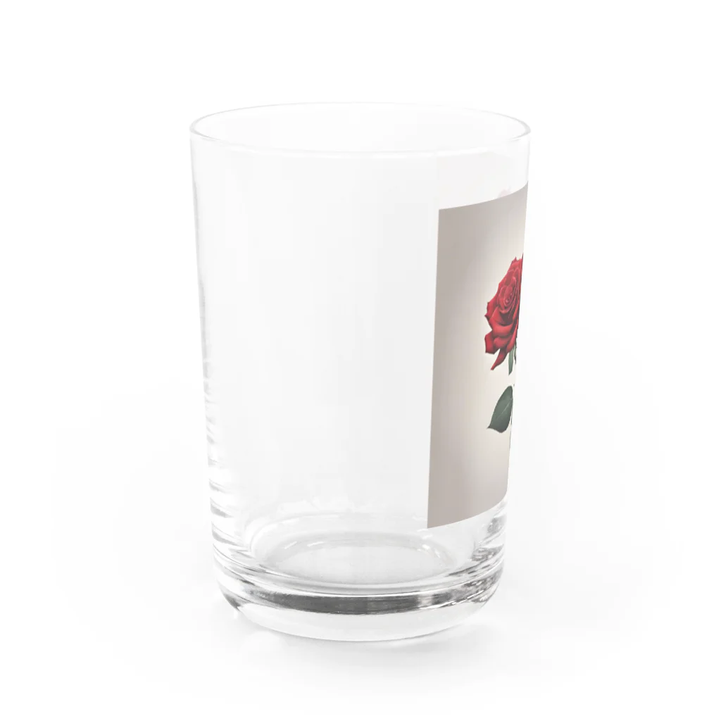 ごんの1本の赤い薔薇のイラストグッズ Water Glass :left