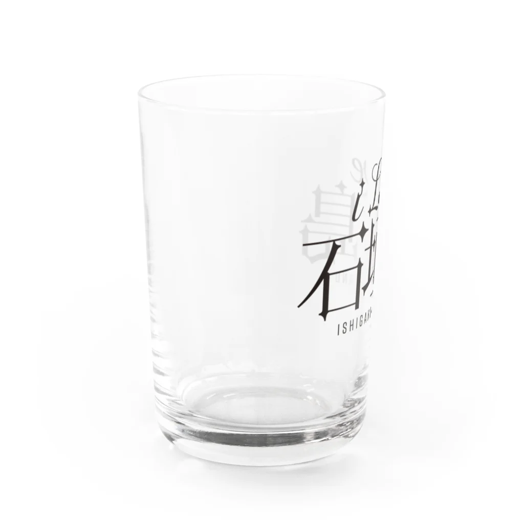 地名・観光地おしゃれグッズ製作所のiLOVE石垣島（タイポグラフィBLACK） Water Glass :left