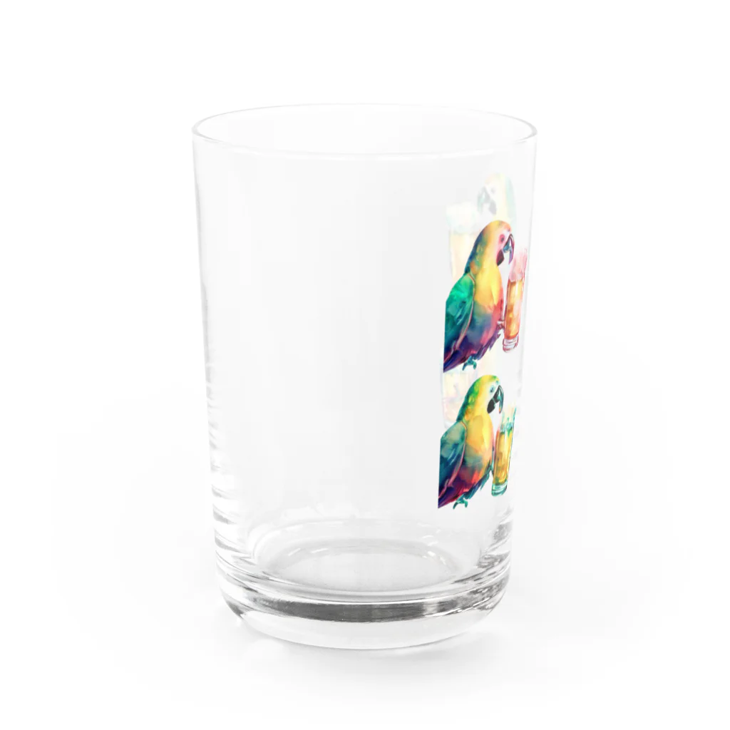 ✴︎Tiara shop✴︎のビール好きのオウム Water Glass :left