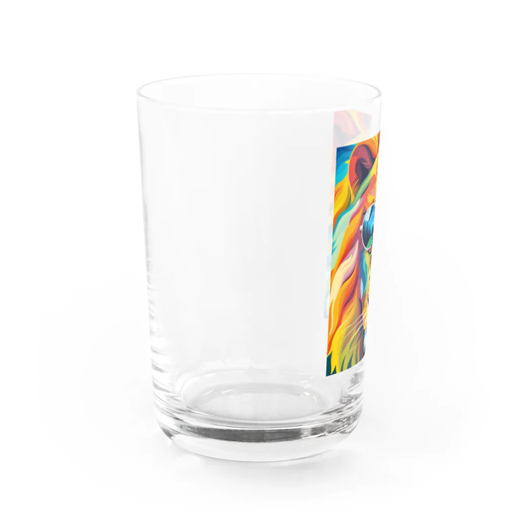 りくかいくう動物園のワイルドライオン Water Glass :left