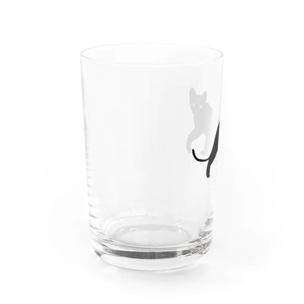 シンプルねこのあるく黒猫 Water Glass :left