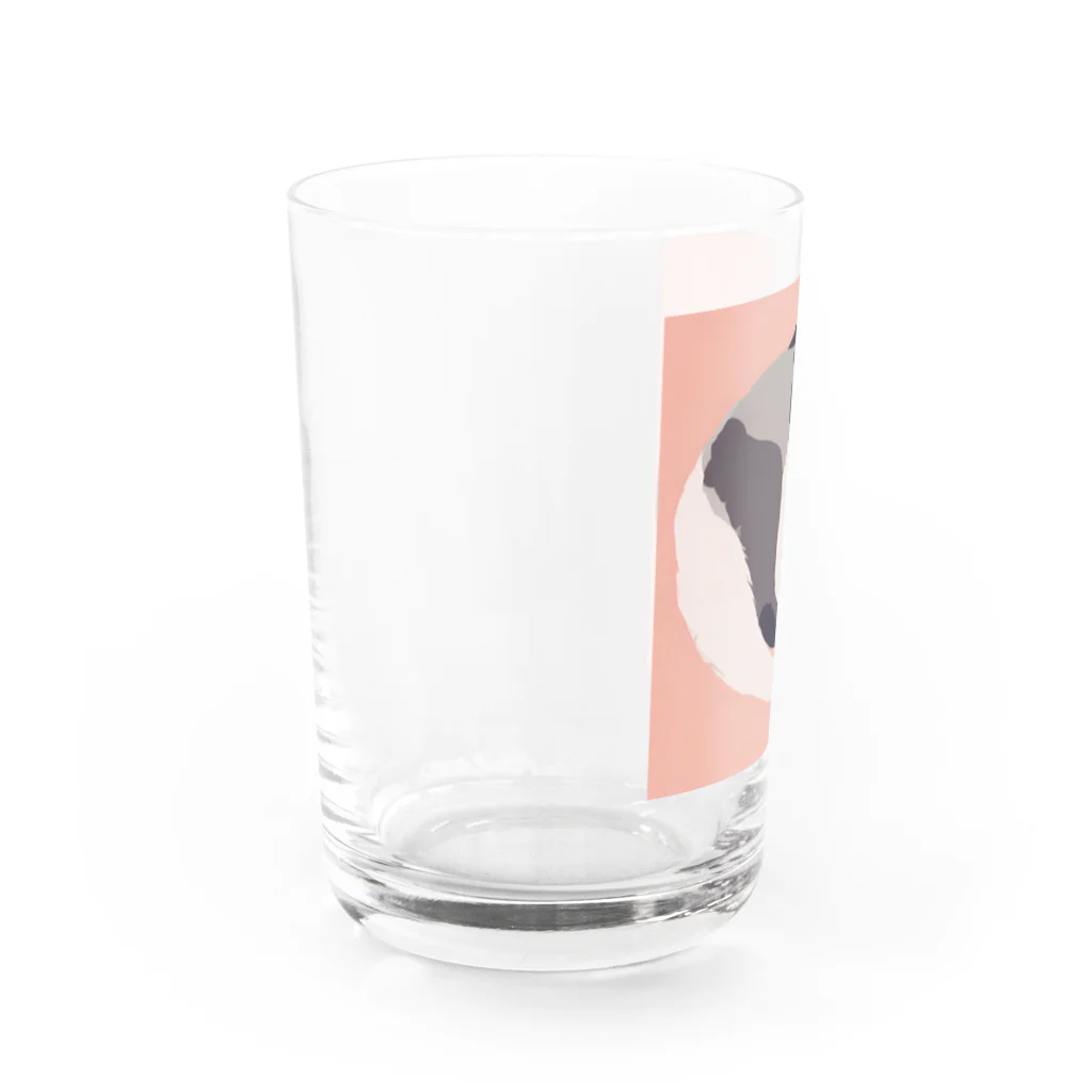 銀の時の寝ている猫のイラスト Water Glass :left