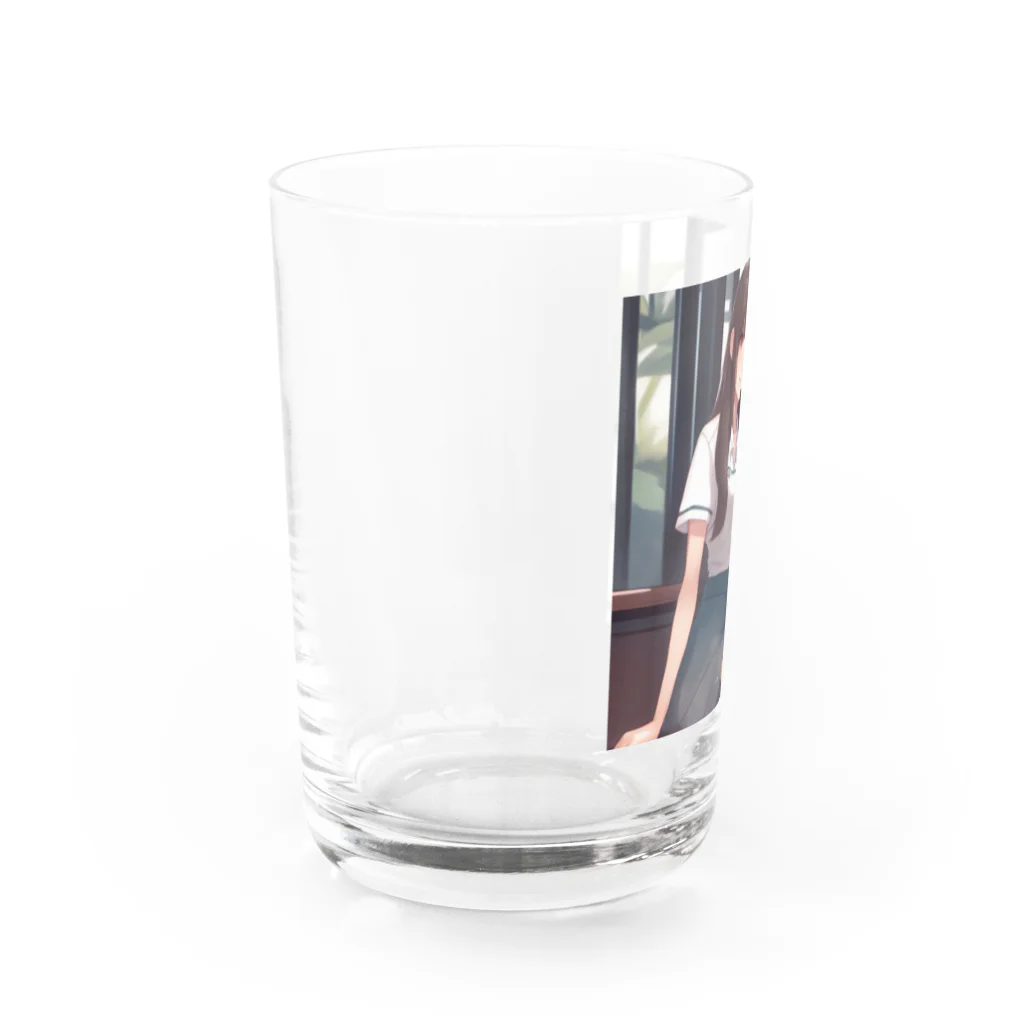 ワンダーワールド・ワンストップのロングヘアのかわいい女性のグッズ Water Glass :left