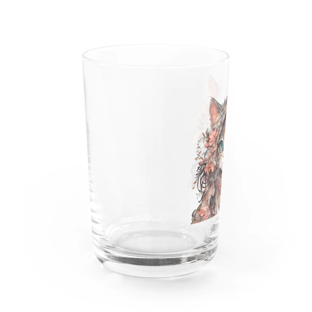 猫の憩い場の美人な猫 Water Glass :left