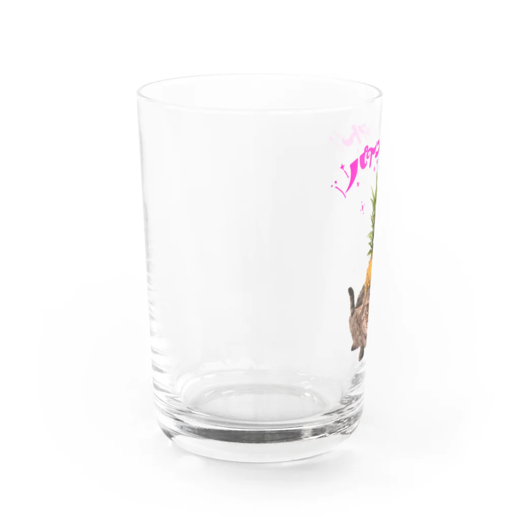 CATLESのCATLES パインキャット キジトラ猫とパイナップル Water Glass :left