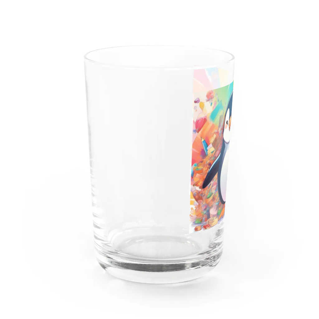 aki7sの笑顔のペンギン Water Glass :left