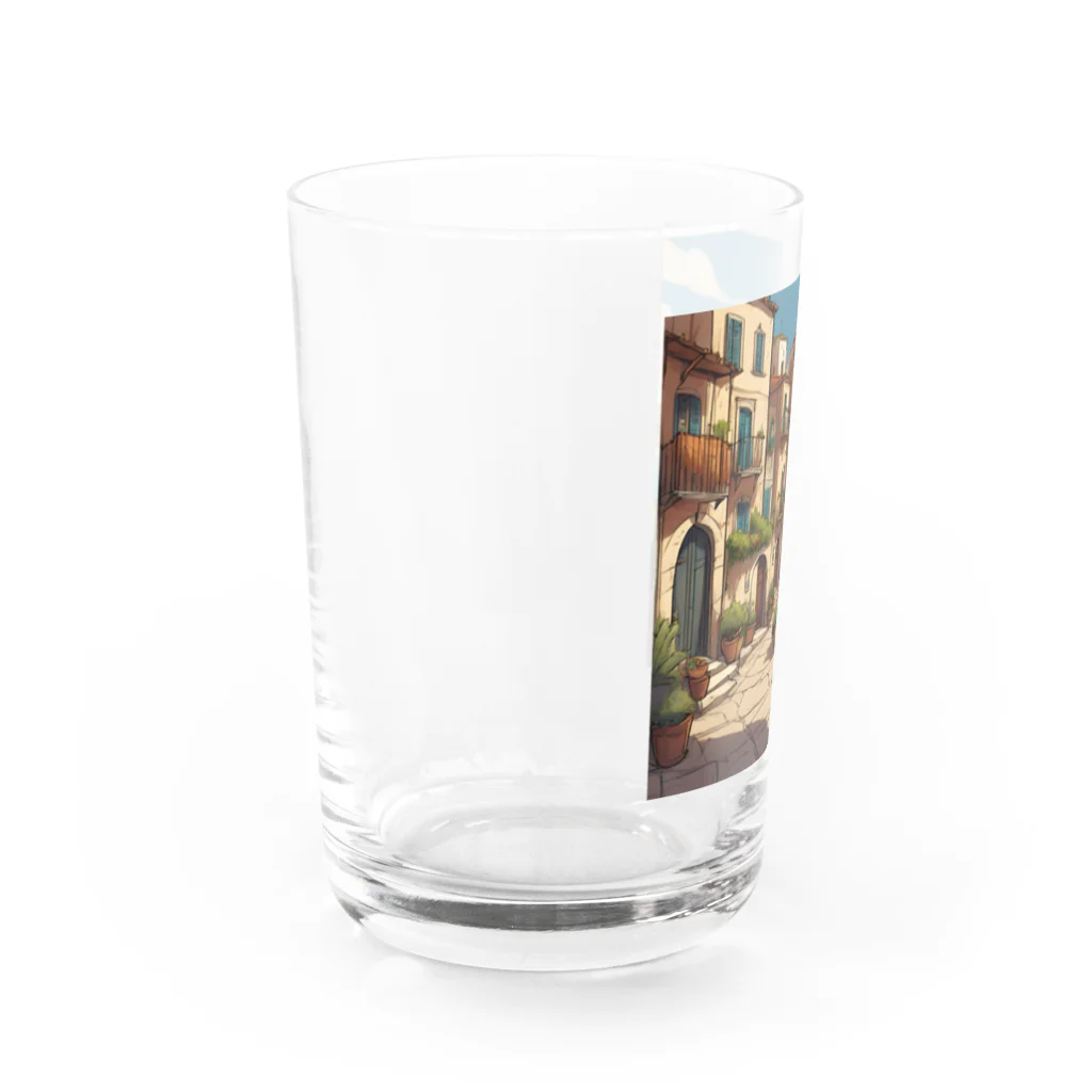 nene-sukeの地中海の町並み Water Glass :left