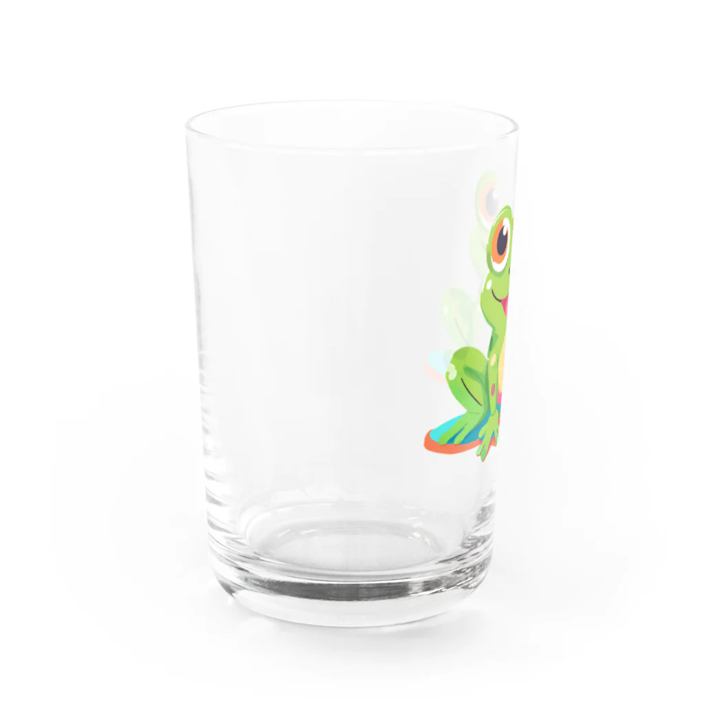 Tiny Cute Crittersのかわいいカエル Water Glass :left