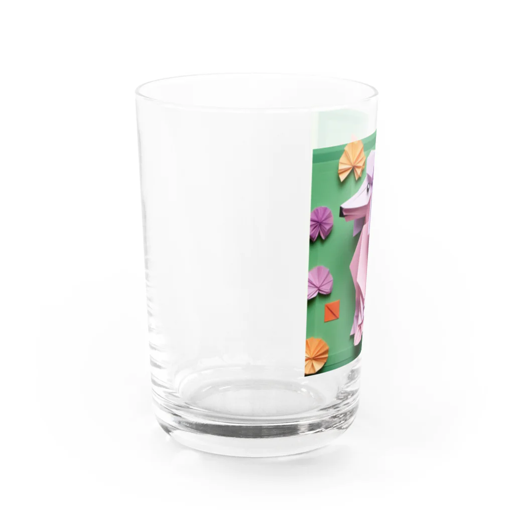 むささび工房の折り紙風プードル Water Glass :left