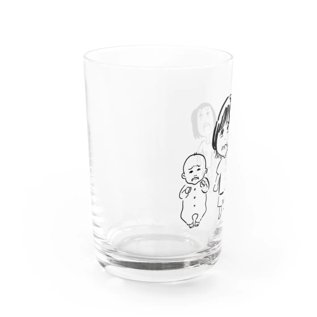 nyahoのばあちゃんと孫 Water Glass :left