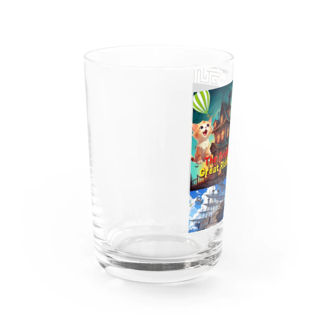 The Triplets Kkittensの絵本「三つ子ネコのなぞなぞだいぼうけん」スペシャルグッズ Water Glass :left