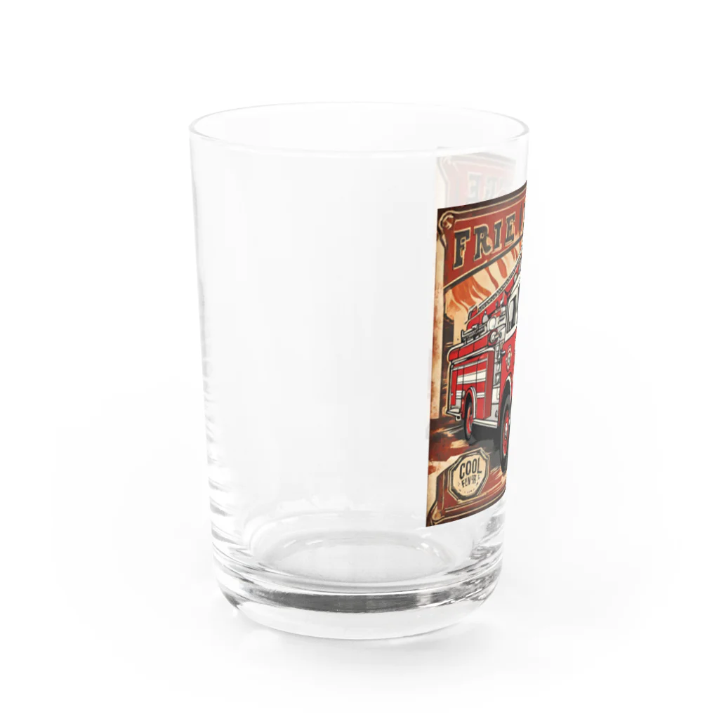 ビッグスマイルライフの消防車　cool Water Glass :left